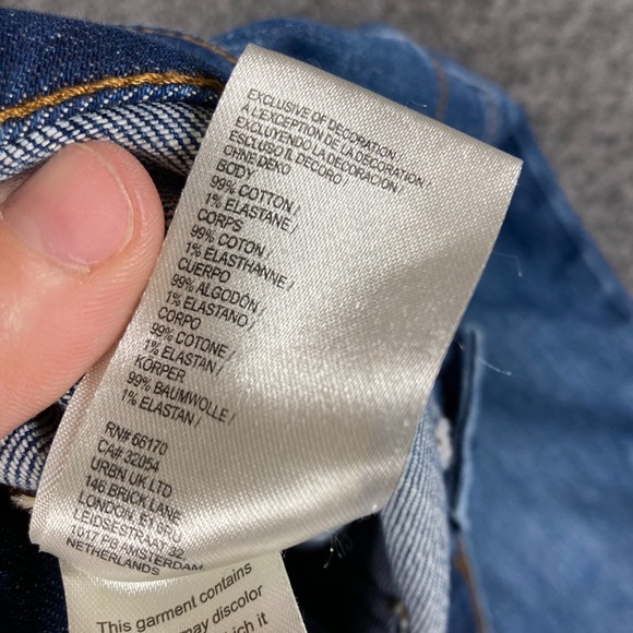 Pilcro‎ Cargo Jeans Womens Petite 33P Blue Cropped Ankle - Picture 6 of 13